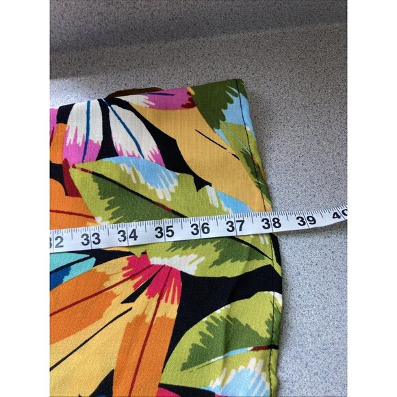 Emery Rose Tropical Leaf Dress Women Large Colorful Vacation Resort Wear Cruise - Picture 7 of 7